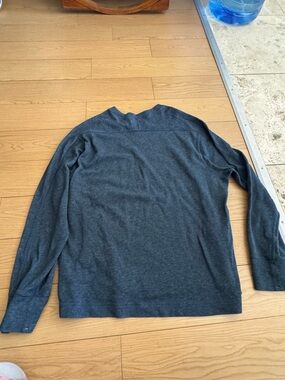 Banana Republic Heathered Blue Slate Crewneck Top Long-sleeve Sweatshirt
